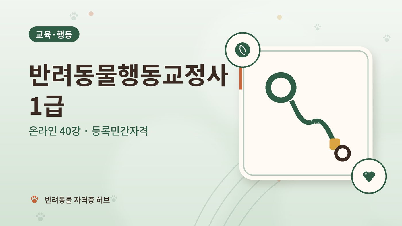 반려동물행동교정사 1급 과정 대표 그림