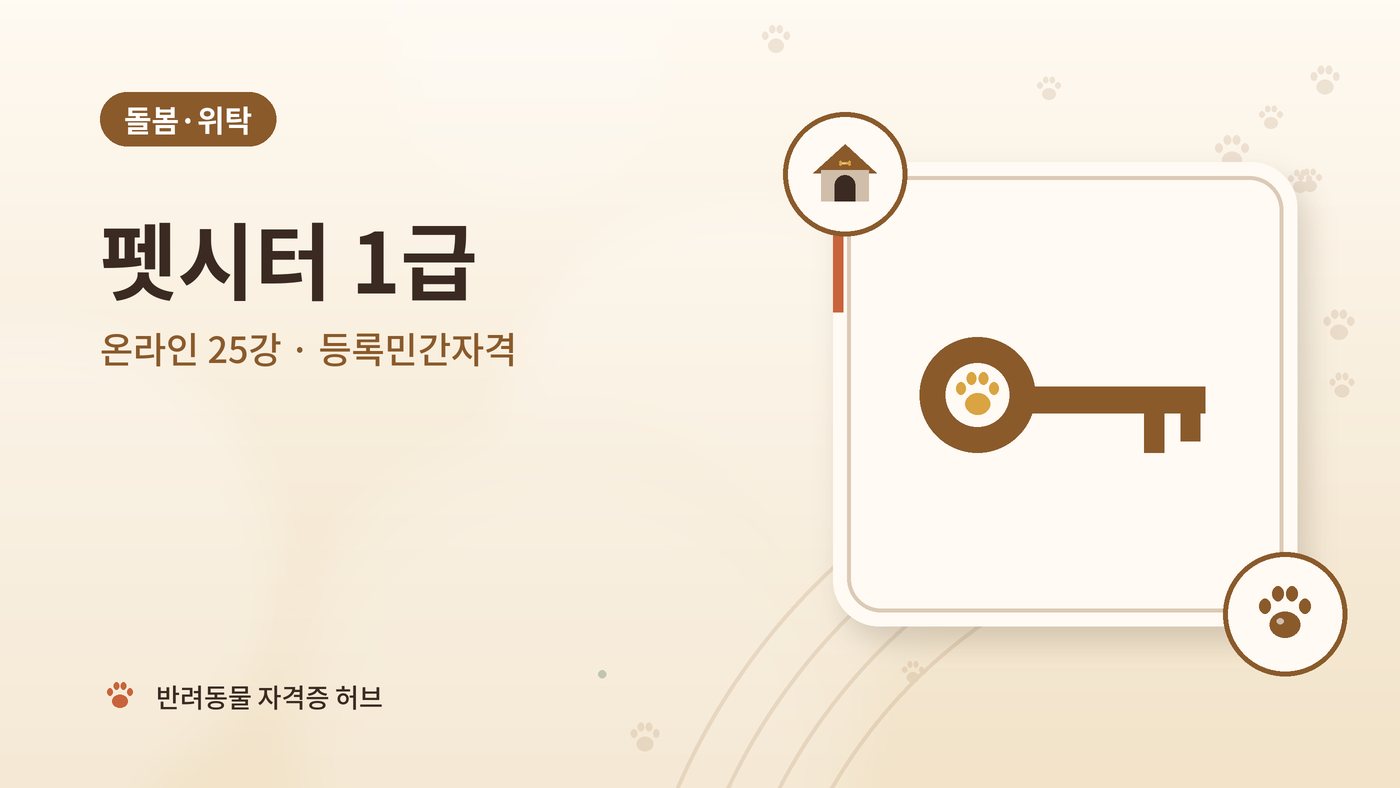 펫시터 1급 과정 대표 그림