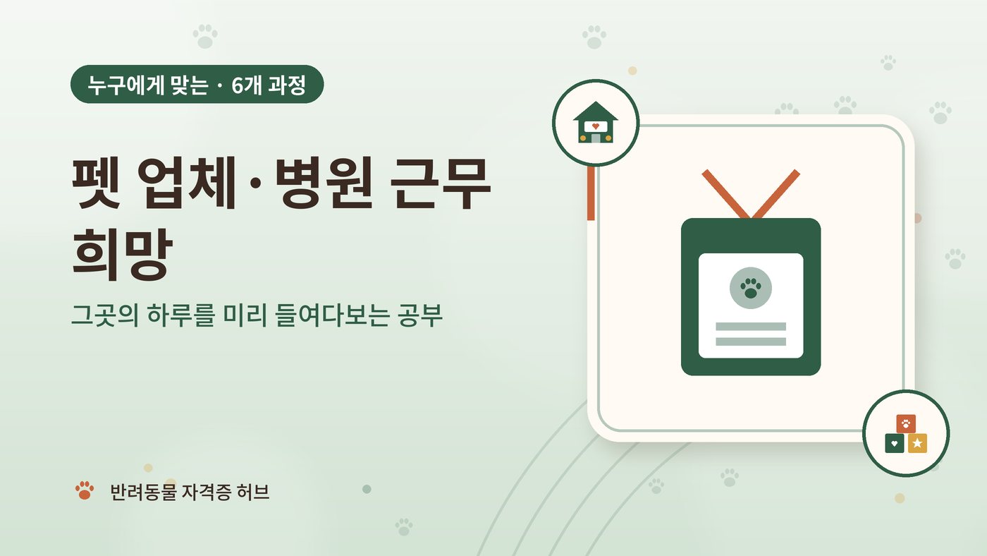 펫 업체·병원 근무 희망에 맞는 과정 대표 그림
