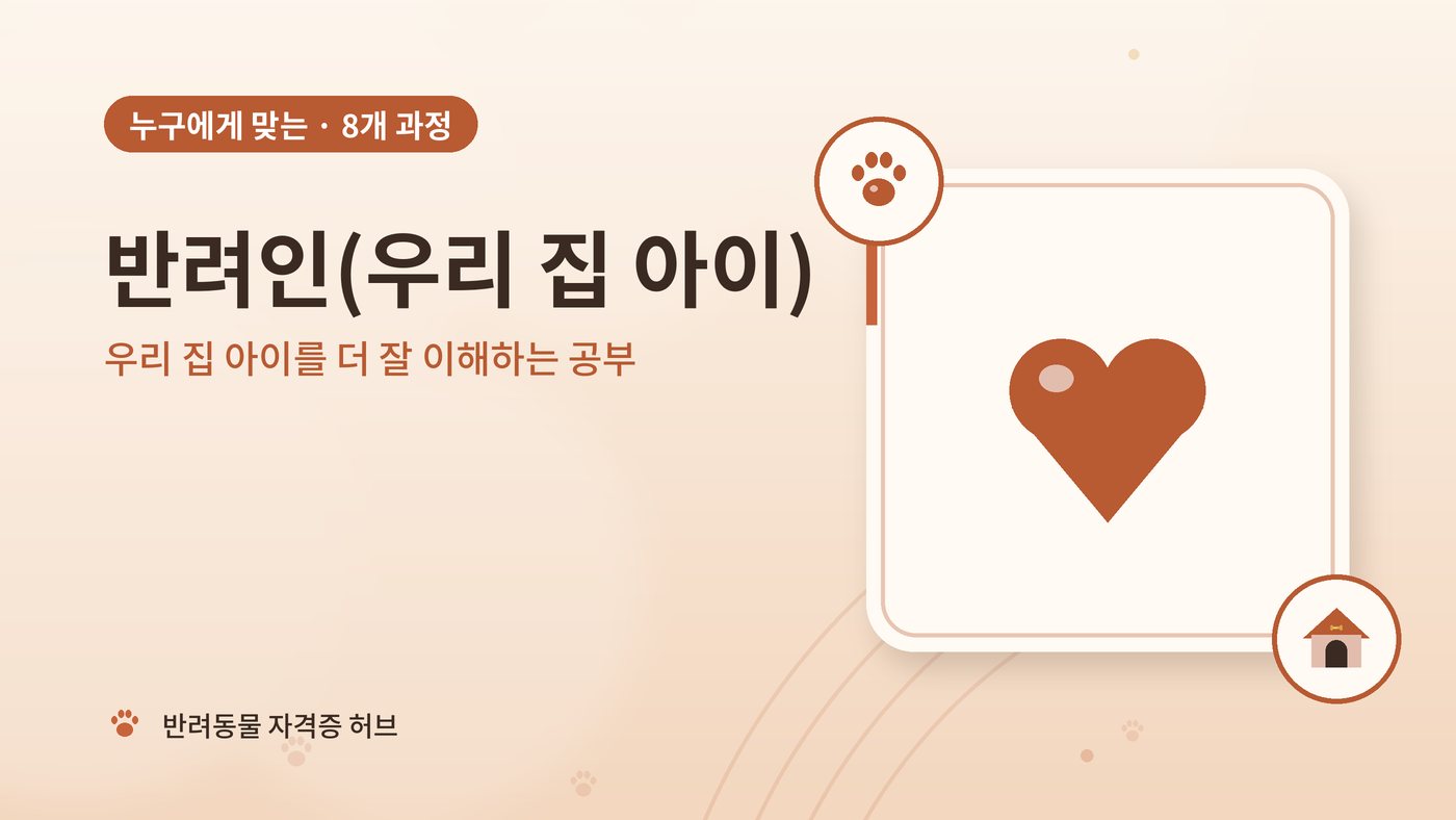 반려인(우리 집 아이)에게 맞는 과정 대표 그림